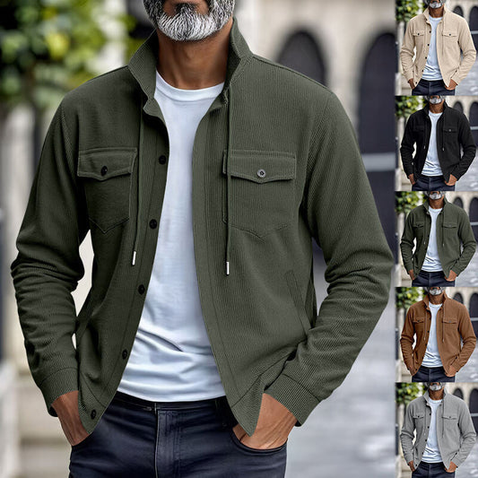 Men's Corduroy Button-Down Long Sleeve Jacket