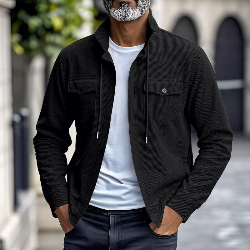 Men's Corduroy Button-Down Long Sleeve Jacket