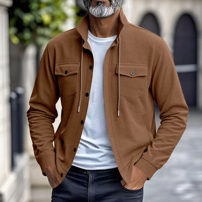 Men's Corduroy Button-Down Long Sleeve Jacket