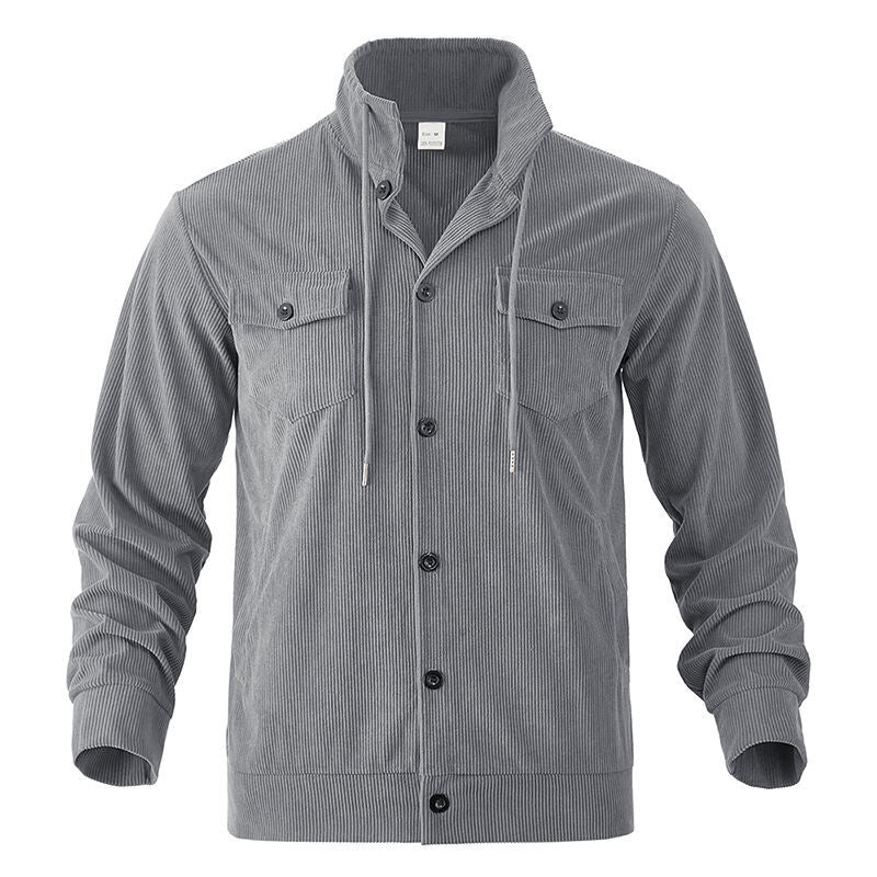 Men's Corduroy Button-Down Long Sleeve Jacket