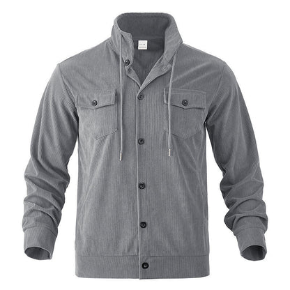 Men's Corduroy Button-Down Long Sleeve Jacket