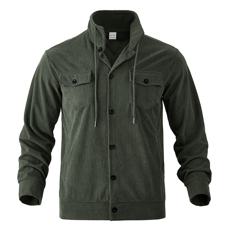 Men's Corduroy Button-Down Long Sleeve Jacket