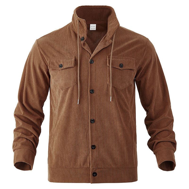 Men's Corduroy Button-Down Long Sleeve Jacket