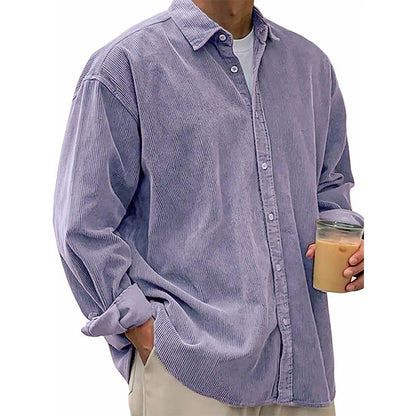Men's Casual Corduroy Button-Up Shirt