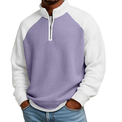Men's Waffle Knit Quarter Zip T-Shirt
