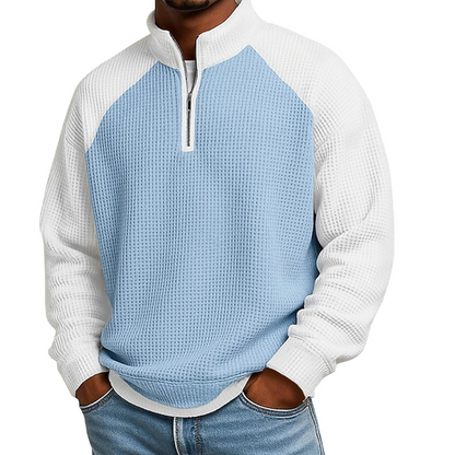 Men's Waffle Knit Quarter Zip T-Shirt
