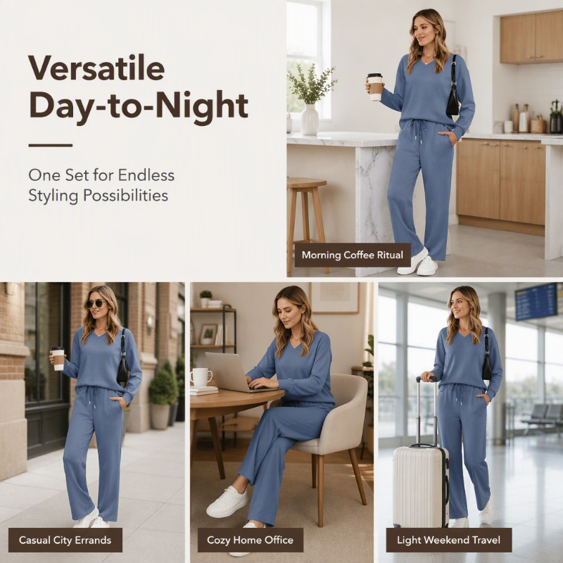 Women's Casual Top & Pants 2-Piece Lounge Set