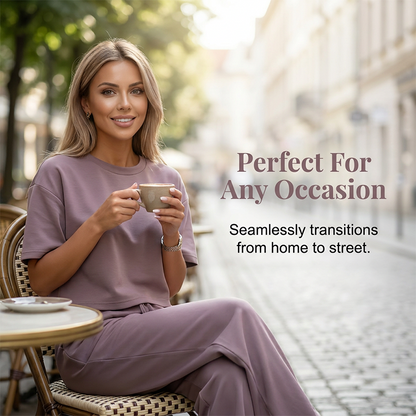 Women's Top & Wide-Leg Pants Set