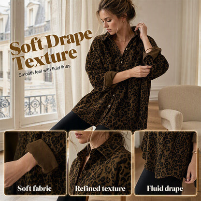 Women's Leopard Print Lapel Jacket