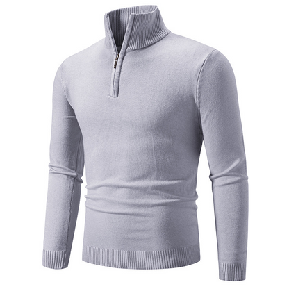 Men's Stylish Quarter-Zip Mock Neck Sweater