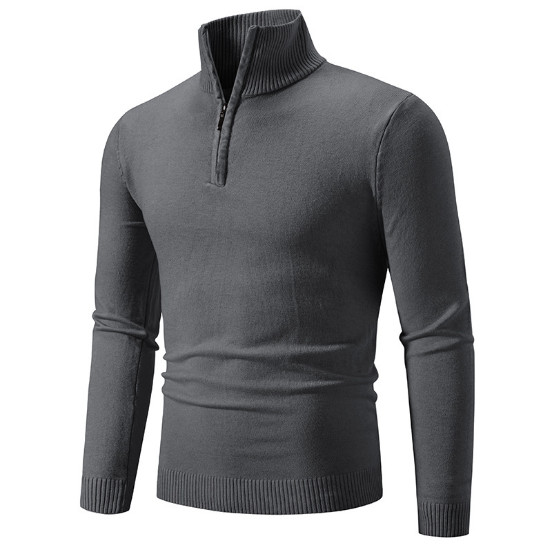 Men's Stylish Quarter-Zip Mock Neck Sweater