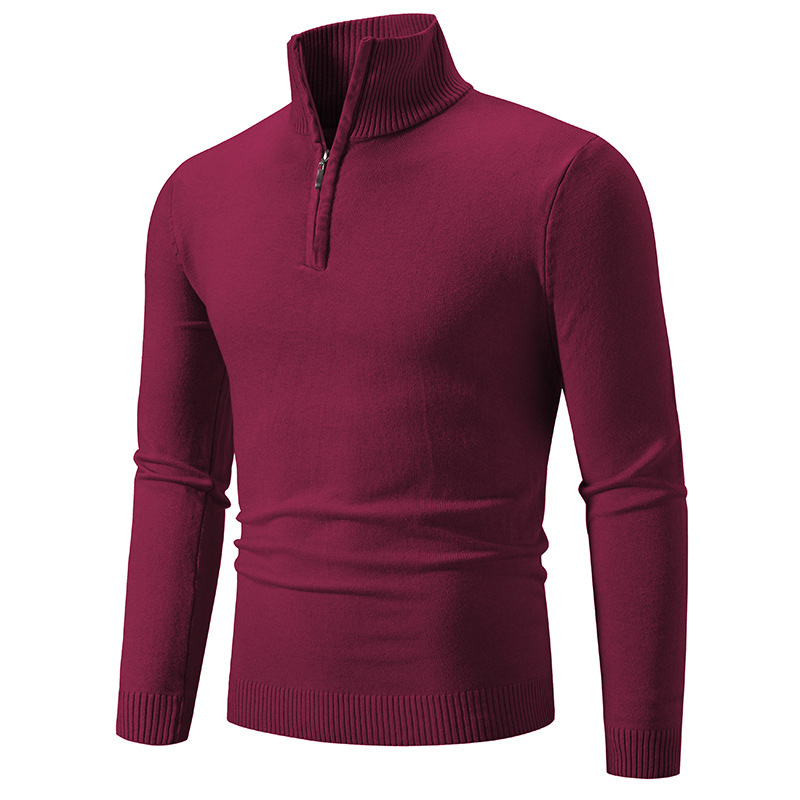 Men's Stylish Quarter-Zip Mock Neck Sweater