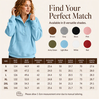 Women's Loose Snap Button Pullover Sweatshirt