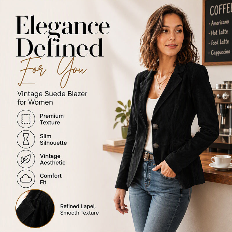 Women's Suede Slim Fit Blazer