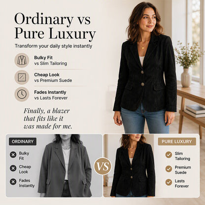 Women's Suede Slim Fit Blazer