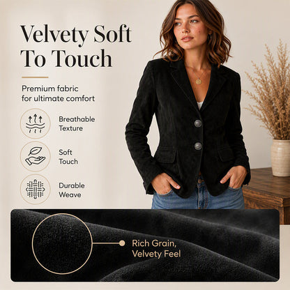 Women's Suede Slim Fit Blazer