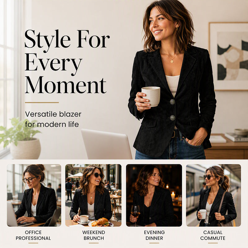 Women's Suede Slim Fit Blazer