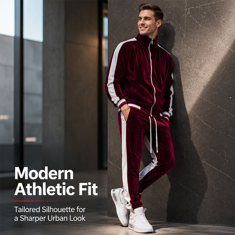 Premium Velvet Men's Tracksuit Set