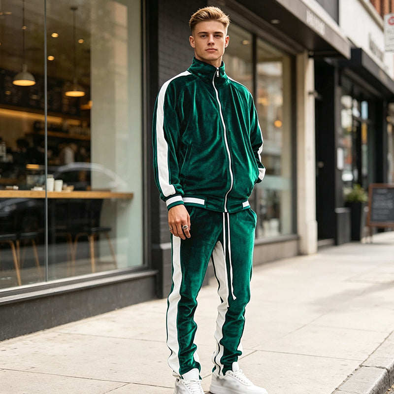Premium Velvet Men's Tracksuit Set