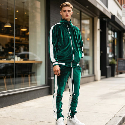Premium Velvet Men's Tracksuit Set