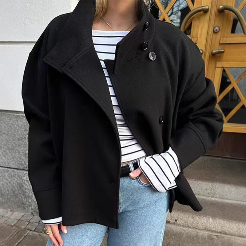 Women's Stand Collar Single-Breasted Short Coat