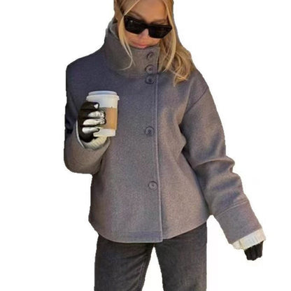 Women's Stand Collar Single-Breasted Short Coat