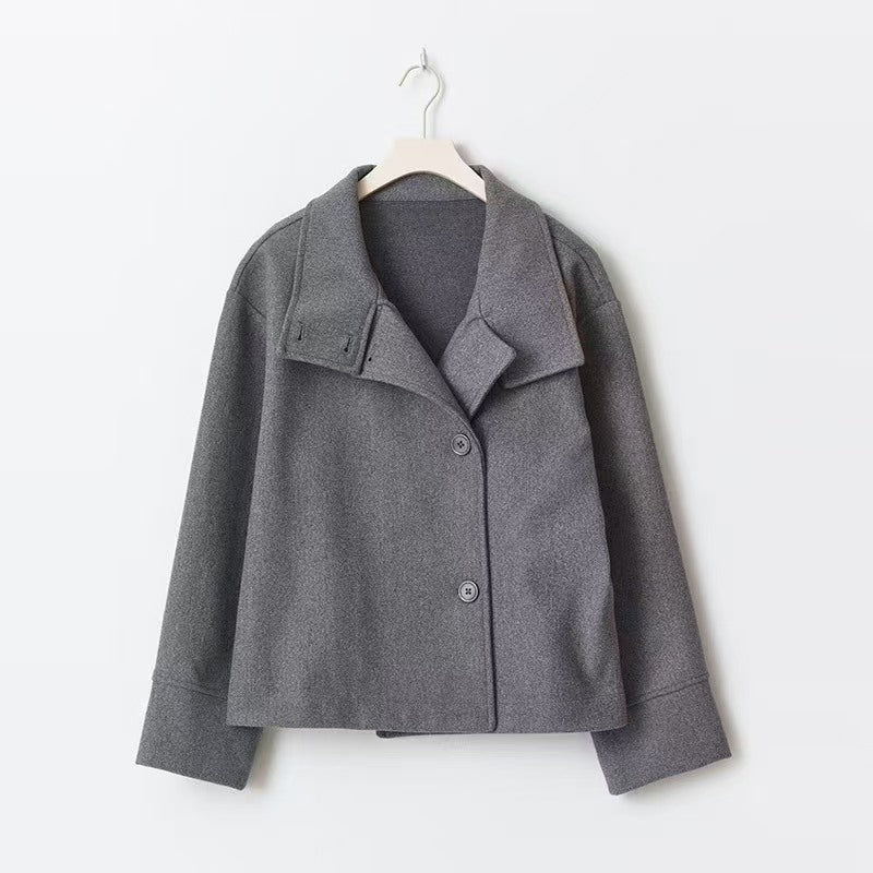 Women's Stand Collar Single-Breasted Short Coat