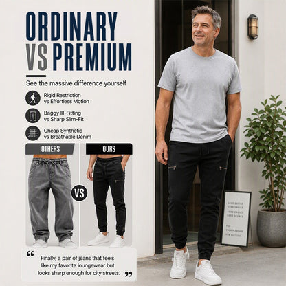 Men's Slim Fit Elastic Waist Denim Joggers