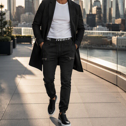 Men's Slim Fit Elastic Waist Denim Joggers