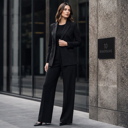 Women's Elegant Blazer Pants 2-Piece Set
