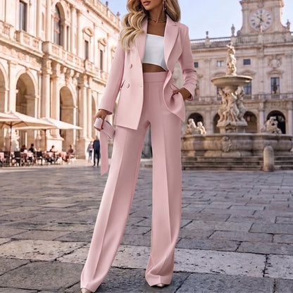 Women's Elegant Blazer Pants 2-Piece Set