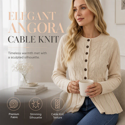 Women's Cable Knit Button-Down Cardigan