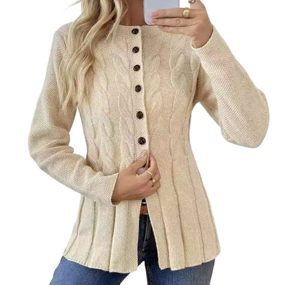 Women's Cable Knit Button-Down Cardigan