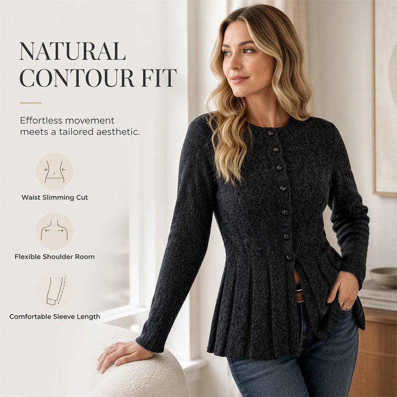Women's Cable Knit Button-Down Cardigan