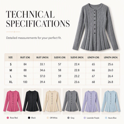 Women's Cable Knit Button-Down Cardigan