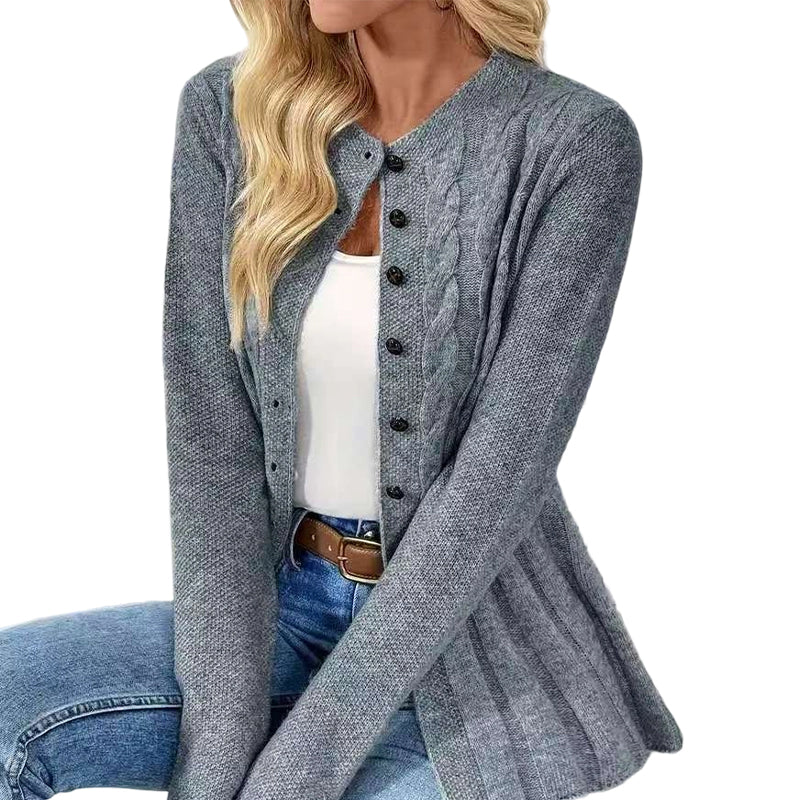 Women's Cable Knit Button-Down Cardigan