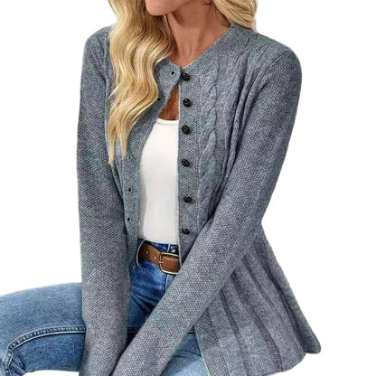 Women's Cable Knit Button-Down Cardigan