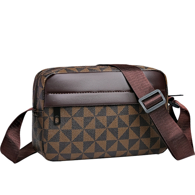PU Leather Square Crossbody Bag for Men