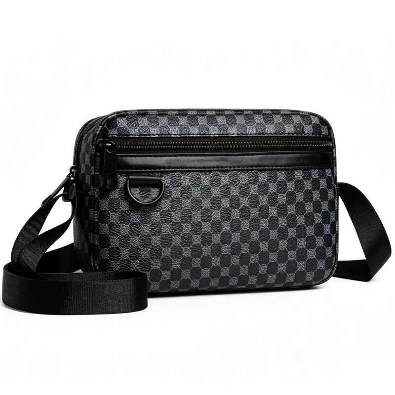 PU Leather Square Crossbody Bag for Men