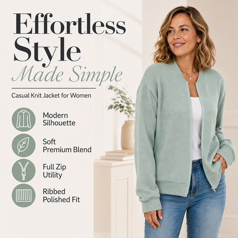 Women's Casual Knit Baseball Jacket
