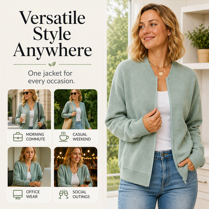 Women's Casual Knit Baseball Jacket