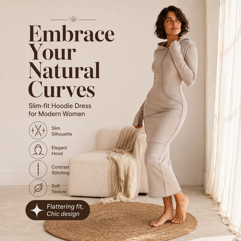 Women's Slim-Fit Hooded Maxi Dress