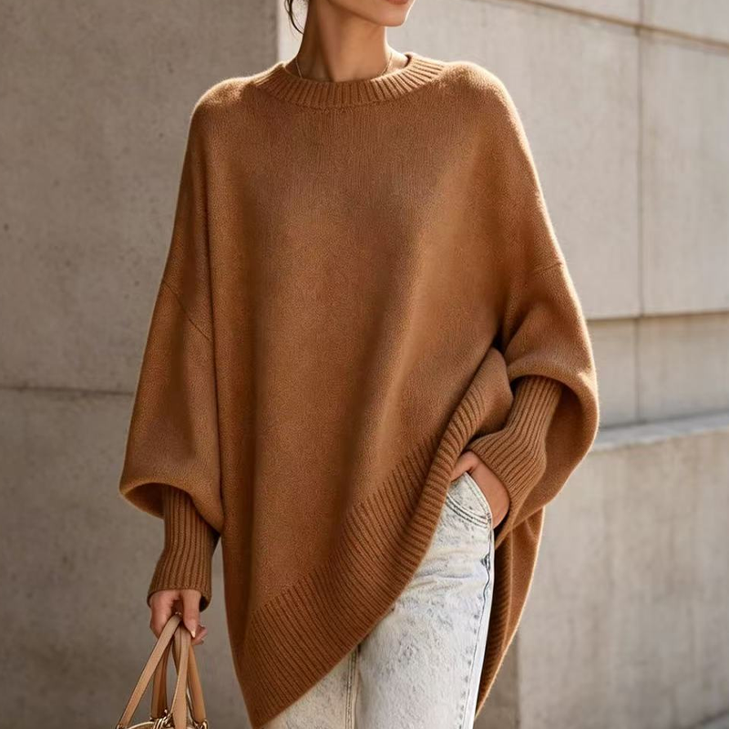 Women's Plus Size Crew Neck Pullover Sweater