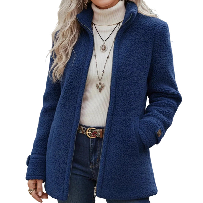 Women's Winter Full Zip Stand Collar Jacket