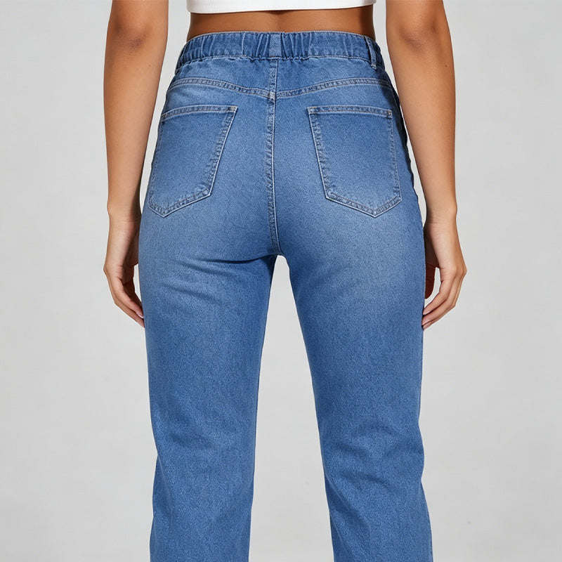 Women's Casual Drawstring Denim Jogger Pants