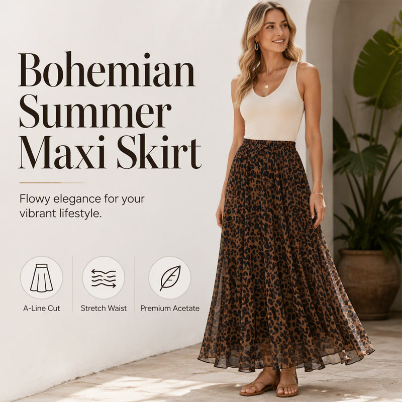 Women's Print A-Line Maxi Skirt