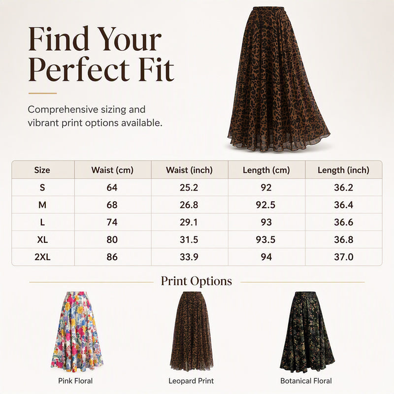 Women's Print A-Line Maxi Skirt