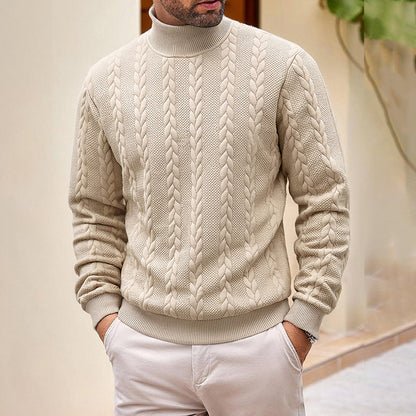 Men's Turtleneck Cable Knit Sweater