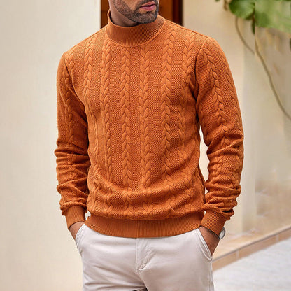 Men's Turtleneck Cable Knit Sweater