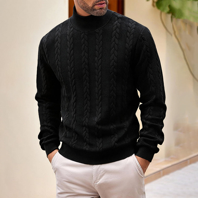 Men's Turtleneck Cable Knit Sweater